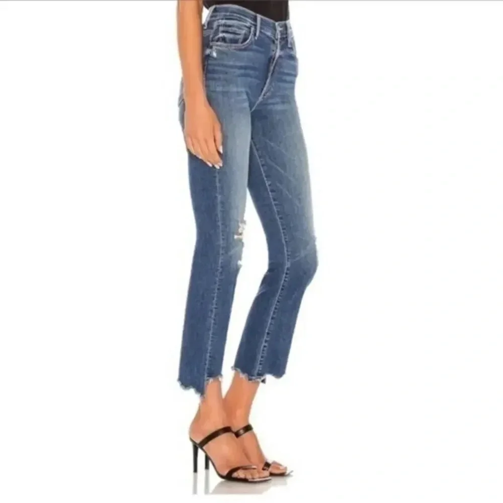 Mother The Insider Crop Step Chew Wash Dancing On Coals 25 distressed raw hem